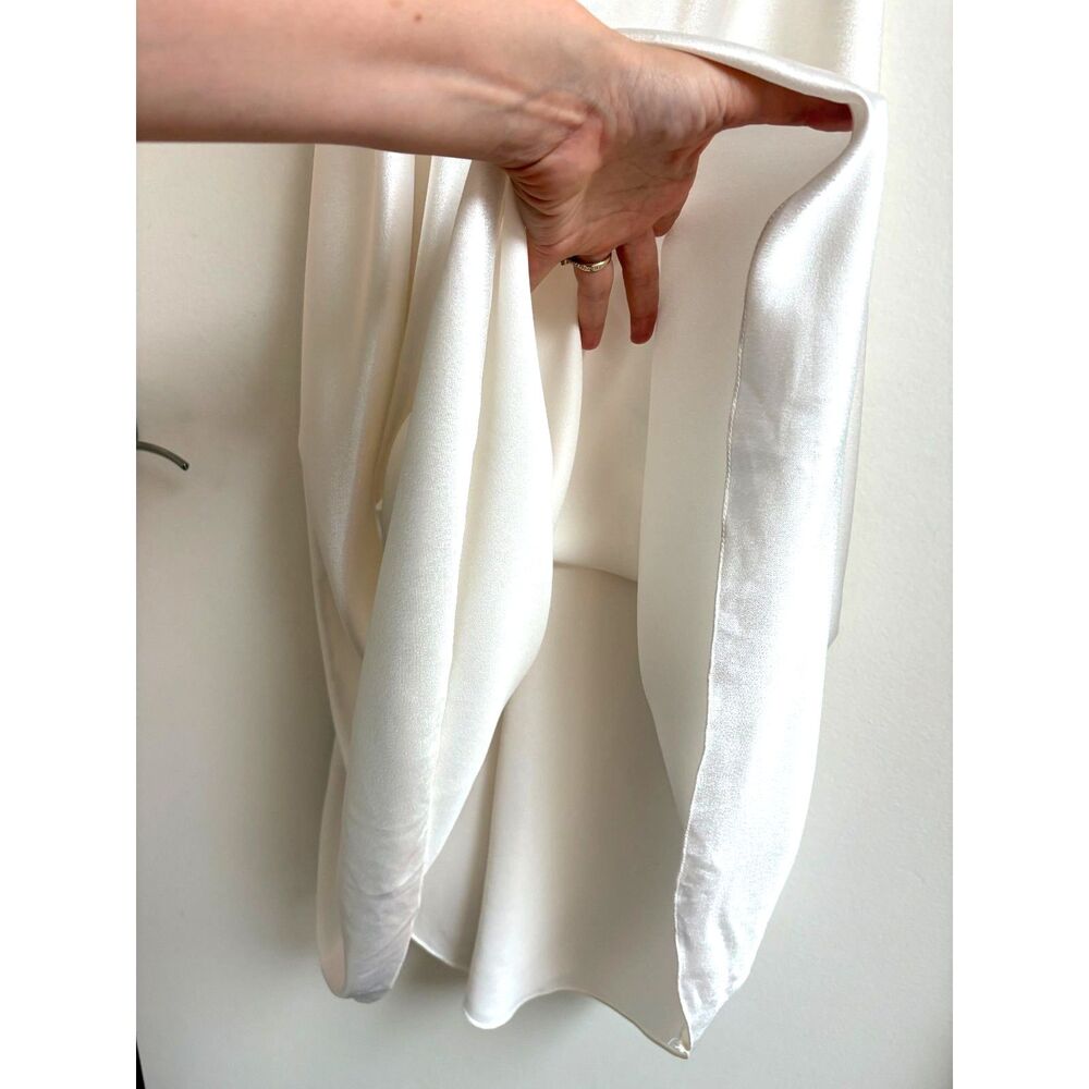 Vtg 80s Bridal Nightgown S Ivory Satin Lace Slip Dress Roses Paulines Trousseau - Picture 7 of 8